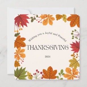 Modern Fall Leaves Happy Thanksgiving Card