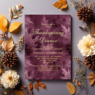 Modern Fall Leaves Thanksgiving Dinner Party Gold