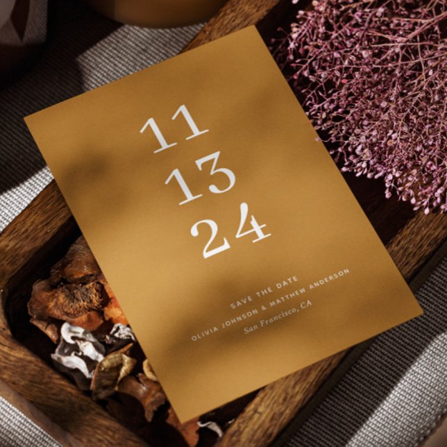 Modern fall mustard yellow minimalist wedding save the date (Creator Uploaded)