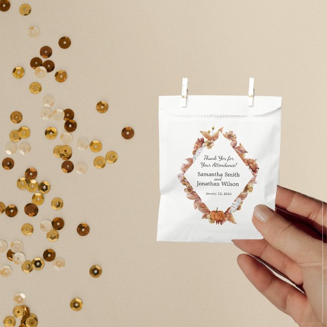 Modern Fall Orange BOHO Wedding  Favour Bags (Creator Uploaded)