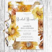 Modern Fall Sunflower Floral Frame Bridal Brunch