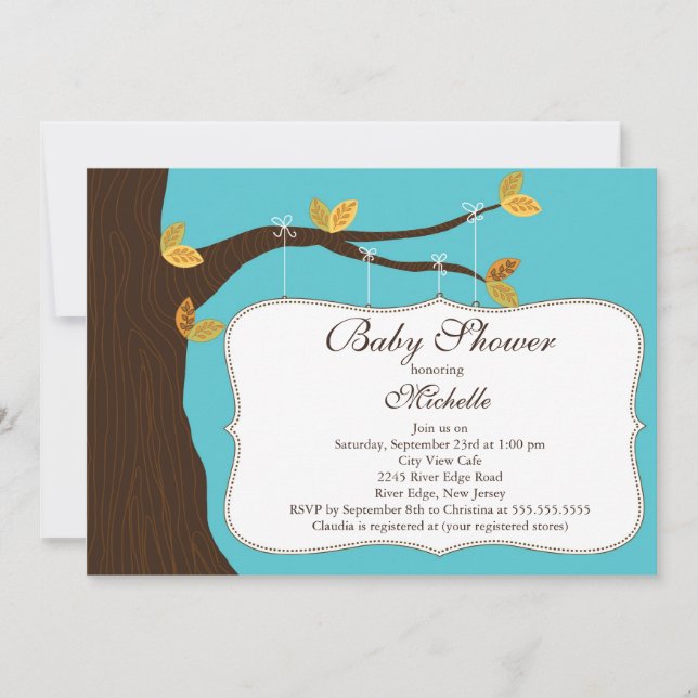 Modern Fall Tree Baby Shower Invitation (Front)