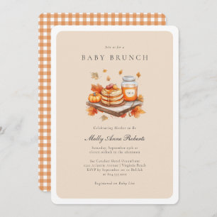 Modern Fall Watercolor Baby Brunch Invitation
