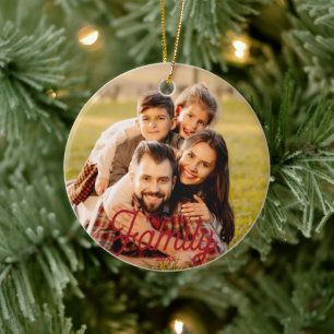 Modern Family 2 Photo Name Custom Colour Ceramic O Ceramic Tree Decoration