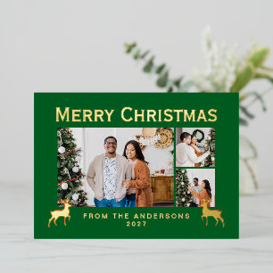 Modern Family 3 Photo Collage Elegant Christmas