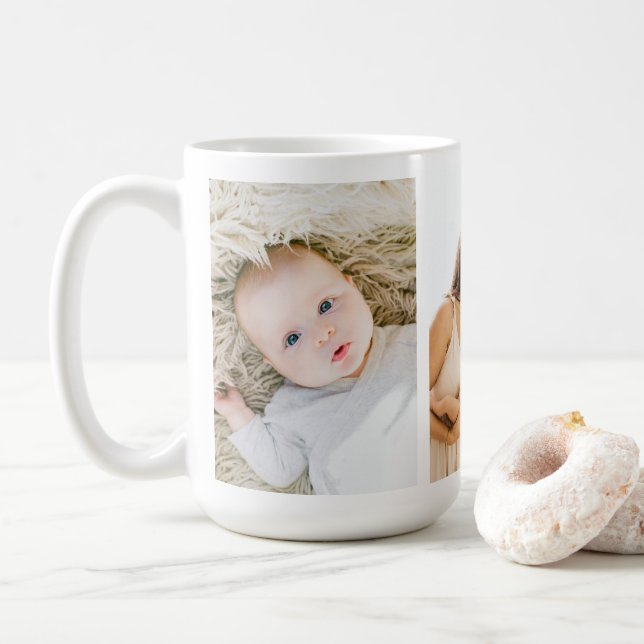 Modern Family 3 Photos Collage Coffee Mug (With Donut)