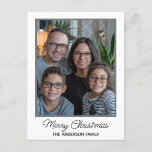 Modern Family Christmas Custom Photo Personalised Postcard