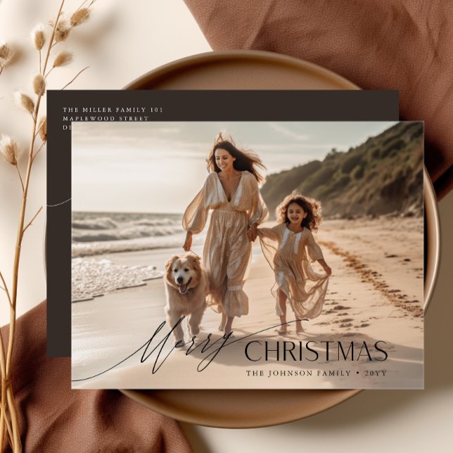 Modern Family Christmas Holiday Photo  Postcard (Creator Uploaded)