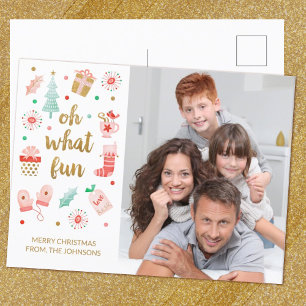 Modern Family Christmas Photo Postcard