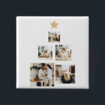Modern Family Christmas Tree Photo With Star 15 Cm Square Badge<br><div class="desc">Capture the magic of your family's holiday moments with our "Modern Family Christmas Tree with Photo" personalised keepsake.Transform your family's special memories into a one-of-a-kind holiday keepsake with our "Modern Family Christmas Tree with Photo" ornament from Zazzle. Order yours today and make this holiday season truly memorable!</div>