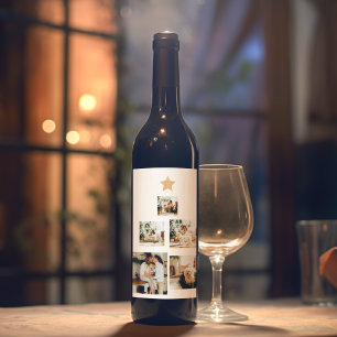 Modern Family Christmas Tree Photo With Star Wine Label