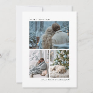 Modern Family Collage Multi Photo Christmas Card