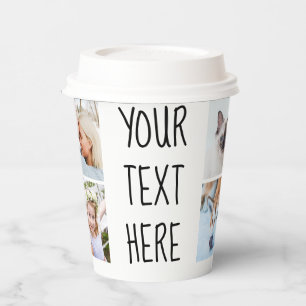 Modern Family Collage Photo and Text Paper Cups