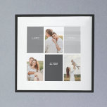 Modern Family Collage Photo & Grey Lovely Gift Poster<br><div class="desc">Modern Family Collage Photo & Grey Lovely Gift</div>