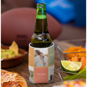 Modern Family Collage Photo Happy Thanksgiving Can Cooler