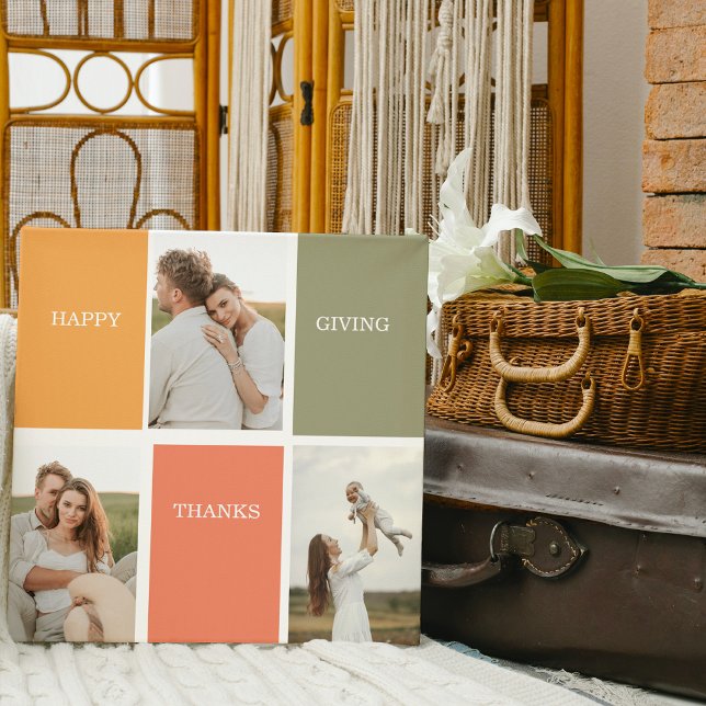 Modern Family Collage Photo | Happy Thanksgiving Canvas Print (Creator Uploaded)