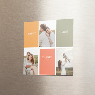 Modern Family Collage Photo Happy Thanksgiving Magnet