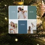 Modern Family Collage Photo | Love Live Here  Ceramic Ornament<br><div class="desc">Introducing the "Modern Family Collage Photo | Love Live Here" gift—a beautiful and personalised keepsake that celebrates the love and warmth of your family. This unique collage photo is a perfect addition to your home decor, capturing cherished moments and memories that define your family's unique journey.The "Love Live Here" inscription...</div>