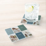 Modern Family Collage Photo | Love Live Here  Glass Coaster<br><div class="desc">Introducing the "Modern Family Collage Photo | Love Live Here" gift—a beautiful and personalised keepsake that celebrates the love and warmth of your family. This unique collage photo is a perfect addition to your home decor, capturing cherished moments and memories that define your family's unique journey.The "Love Live Here" inscription...</div>