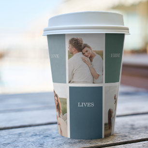 Modern Family Collage Photo Love Live Here Paper Cups