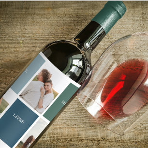 Modern Family Collage Photo   Love Live Here  Wine Label