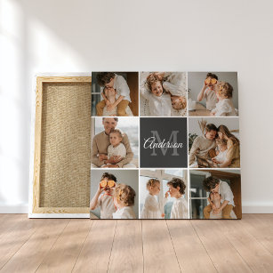 Modern Family Collage Photo & Personalised Gift Canvas Print