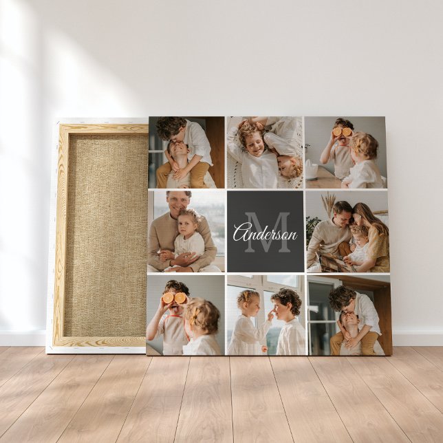 Modern Family Collage Photo & Personalised Gift Canvas Print (Creator Uploaded)
