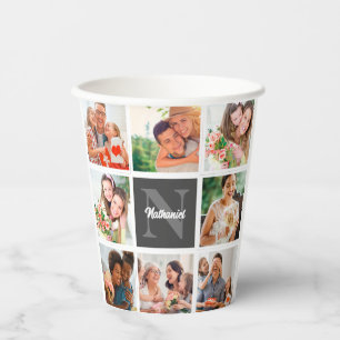 Modern Family Collage Photo & Personalised Gift Paper Cups