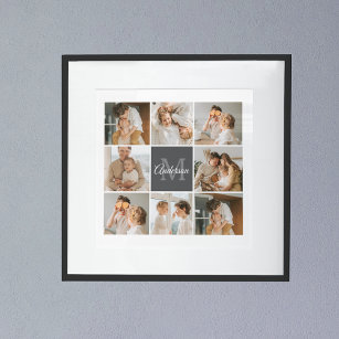 Modern Family Collage Photo & Personalised Gift Poster