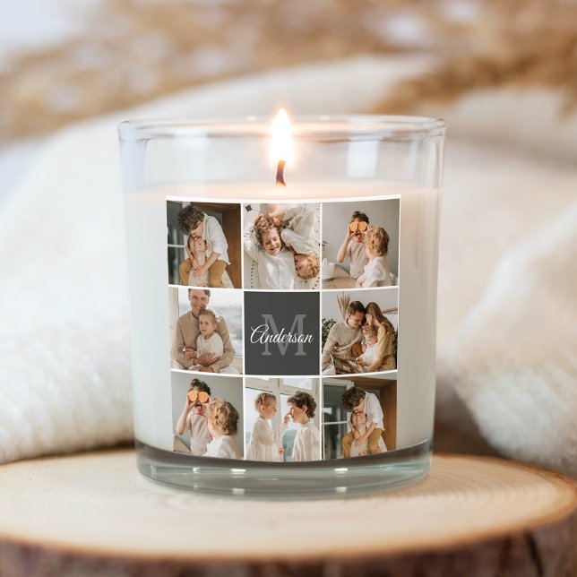 Modern Family Collage Photo & Personalized Gift Square Sticker (Creator Uploaded)