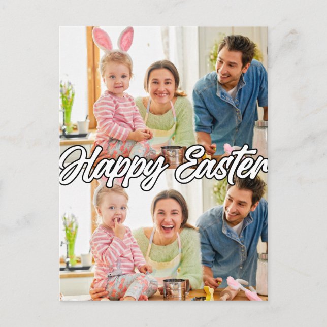 Modern Family Custom 2-photo Easter Postcard (Front)