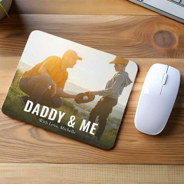 Modern Family Daddy and Me Personalised Mouse Pad (Daddy and Me custom mouse pad.)