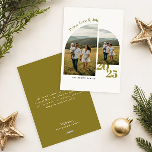 Modern Family Geometric Arch Photo Christmas Holiday Card