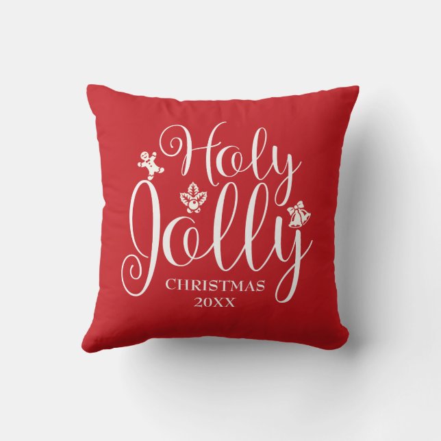 Modern Family Initial Monogram Christmas Cushion (Back)