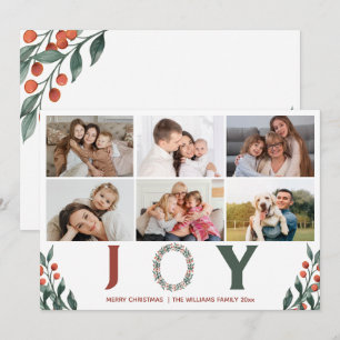 Modern Family JOY Christmas Custom Photo Collage Holiday Card