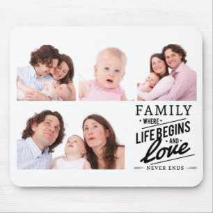 Modern Family Love Quote Photo Collage Mouse Pad