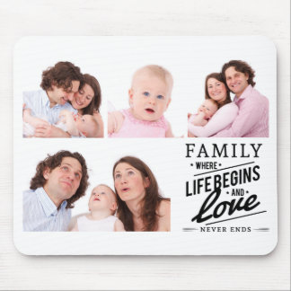 Modern Family Love Quote Photo Collage Mouse Pad