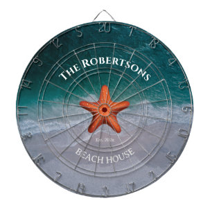 Modern Family Name Beach House Dartboard