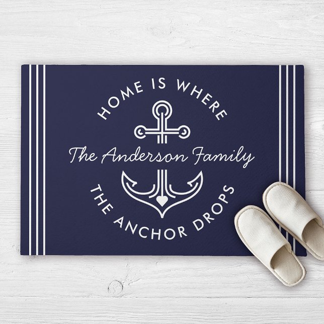 Modern Family Name Home Is Where the Anchor Drops Doormat (Creator Uploaded)
