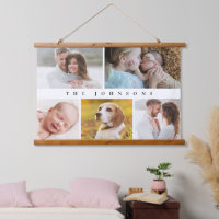 Modern Family Name Photo Collage Classic 