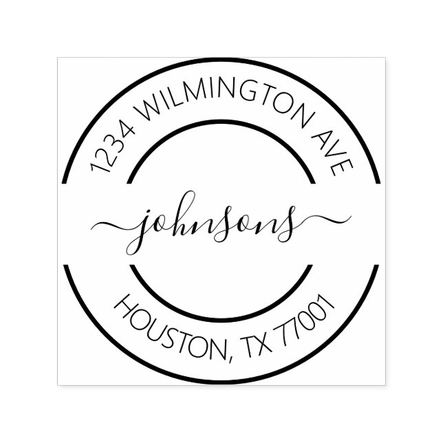 Modern Family Name Return Address Personalised Self-inking Stamp (Design)