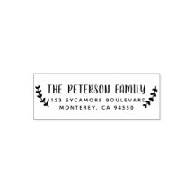 Modern Family Name Rustic Branches Return Address