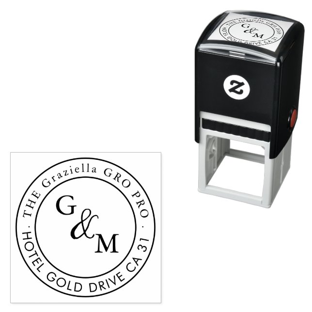 Modern Family Name  Self-inking Stamp (In Situ)