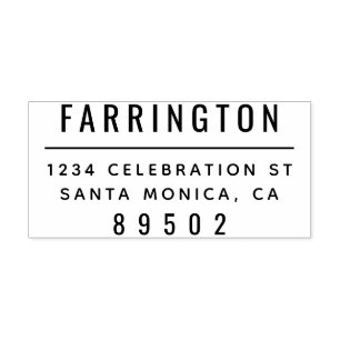 Modern Family Name & Simple Return Address Self-inking Stamp