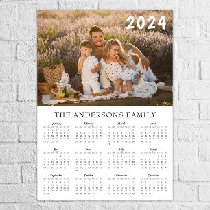 Modern family photo 2024 calendar poster