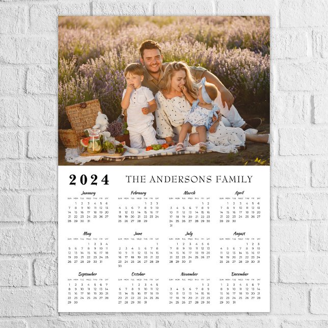 Modern family photo 2024 calendar poster (Creator Uploaded)