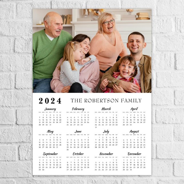 Modern family photo 2024 calendar poster (Creator Uploaded)
