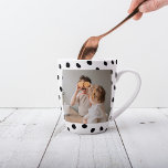 Modern  Family Photo & Black Dots Beauty Gift Latte Mug<br><div class="desc">Modern  Family Photo & Black Dots Beauty Gift</div>