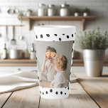 Modern  Family Photo & Black Dots Beauty Gift Latte Mug<br><div class="desc">Modern  Family Photo & Black Dots Beauty Gift</div>