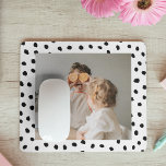 Modern  Family Photo & Black Dots Beauty Gift Mouse Pad<br><div class="desc">Modern  Family Photo & Black Dots Beauty Gift</div>